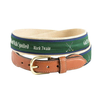 Barrons-Hunter Golf Quote Belt in Green and Khaki