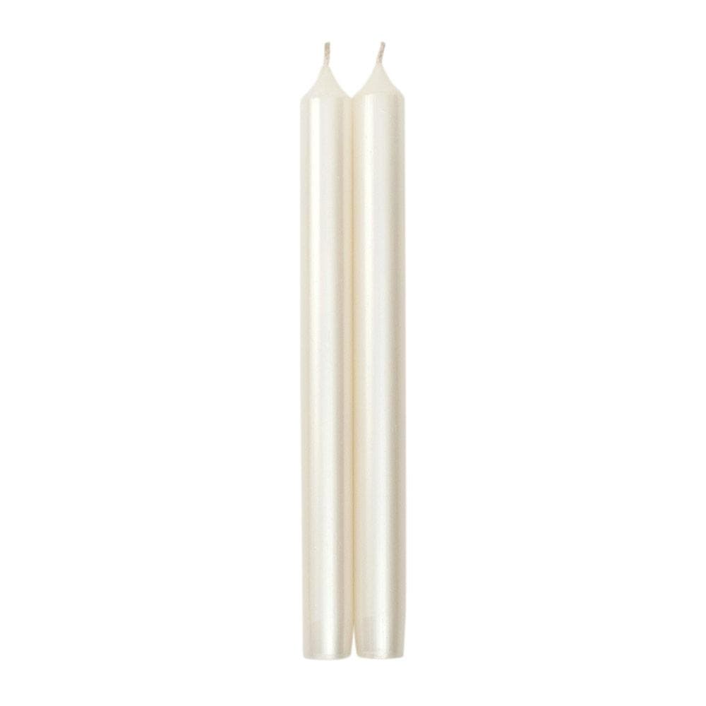 Straight Taper 10 Candles in White Pearlescent - 4 Candles – Caspari