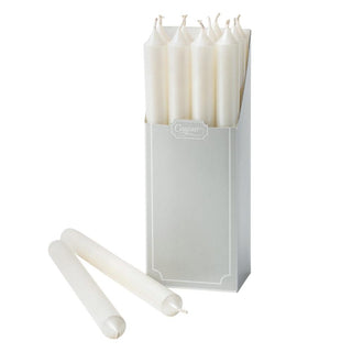 Caspari Straight Taper 10" Candles in White Pearlescent - 12 Candles Per Box CA05