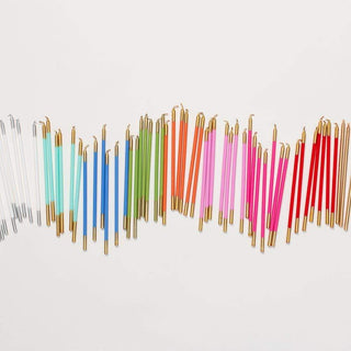 Caspari Slim Birthday Candles in Silver - 16 Candles Per Package CA1101