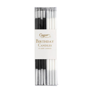 Caspari Slim Birthday Candles in Mixed Black & White - 16 Candles Per Package CA1112