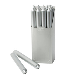 Caspari Straight Taper 10" Candles in Silver - 12 Candles Per Box CA61