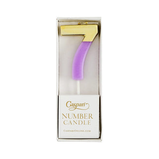 Caspari Number Candle 7 - Purple CA917