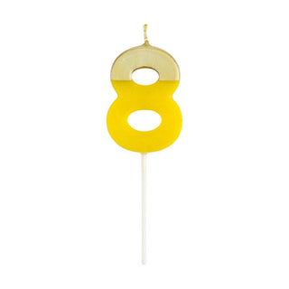 Caspari Number Candle 8 - Yellow CA918