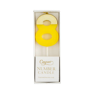 Caspari Number Candle 8 - Yellow CA918