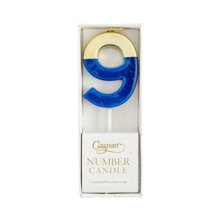 Caspari Number Candle 9 - Royal Blue CA919