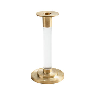 Caspari Small Brass & Resin Candlestick in Clear - 1 Each CAN004