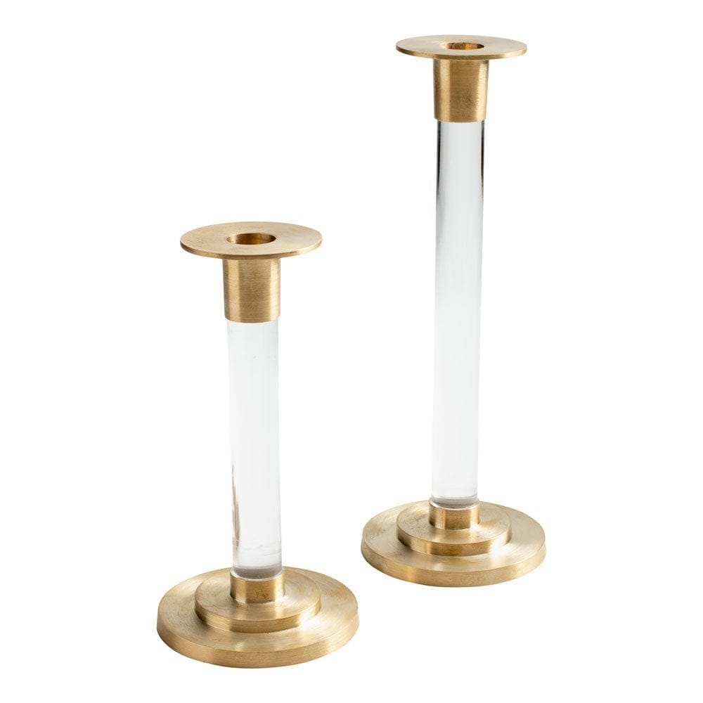 Small Brass & Resin Candlestick in Clear - 1 Each – Caspari