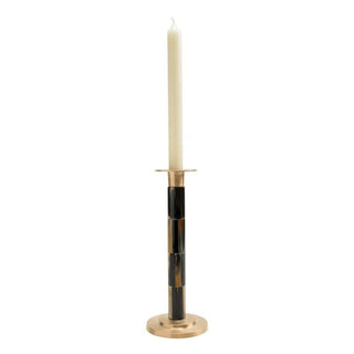 Caspari Large Brass & Horn Candlestick - 1 Each CAN103