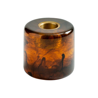 Caspari Cylinder Resin Candleholder in Tortoiseshell - 1 Each CAN205