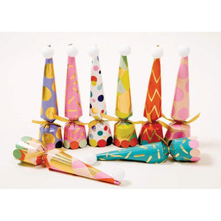 Caspari Party Hats Cone Celebration Crackers - 8 Per Box CK103.10