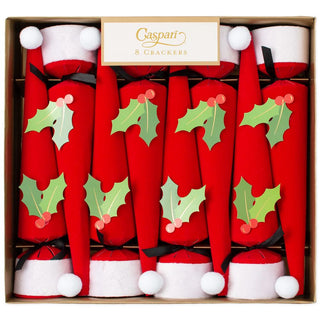 Caspari Santa Hat Cone-Shaped Celebration Christmas Crackers - 8 Per Box CK111.12