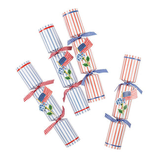 Caspari Flags and Hydrangeas Celebration Crackers - 8 Per Box CK140.10