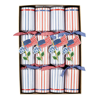 Caspari Flags and Hydrangeas Celebration Crackers - 8 Per Box CK140.10