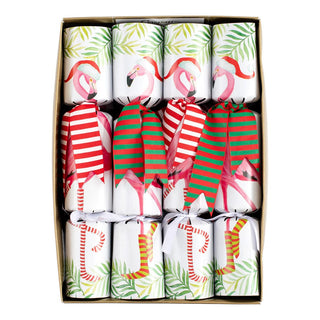 Caspari Christmas Flamingos Celebration Crackers - 8 Per Box CK146.10