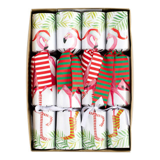 Caspari Christmas Flamingos Celebration Crackers - 8 Per Box CK146.10