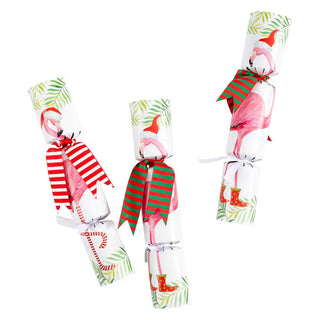 Caspari Christmas Flamingos Celebration Crackers - 8 Per Box CK146.10