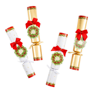 Caspari Holly and Berry Wreath Celebration Crackers - 6 Per Box CK149.12