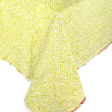 Caspari Reversible Kantha Table Cover in Passage to India & Green Fretwork - 1 Each FTC001