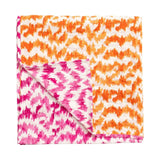 Caspari Reversible Kantha Table Cover in Orange & Fuchsia Modern Moiré - 1 Each FTC003