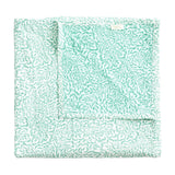Caspari Reversible Kantha Table Cover in Green Block Print Leaves - 1 Each FTC007