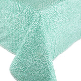 Caspari Reversible Kantha Table Cover in Green Block Print Leaves - 1 Each FTC007