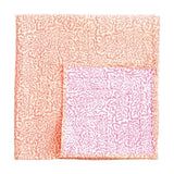 Caspari Reversible Kantha Table Cover in Fuchsia Block Print Leaves - 1 Each FTC008