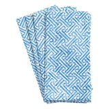Caspari Fretwork Cloth Dinner Napkins in Blue - Set of 4 FTN002B