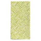 Caspari Fretwork Cotton Dinner Napkins in Green & White - Set of 4 FTN010B