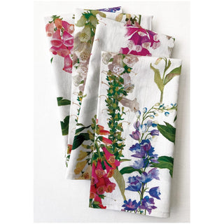 Caspari Foxgloves Cotton Dinner Napkins - Set of 4 FTN011A