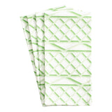 Caspari Trellis Cotton Dinner Napkins in Green & White - Set of 4 FTN011B