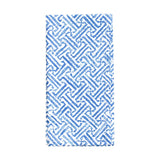 Caspari Fretwork Cotton Dinner Napkins in Blue & White - Set of 4 FTN012B