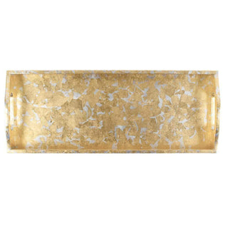 Caspari Gold & Silver Leaf Lacquer Bar Tray - 1 Each GLDSLVLQBAR