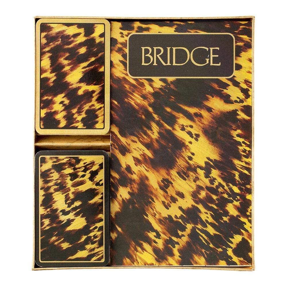 Caspari Tortoise Large Type Bridge Gift Set - 2 Playing Card Decks & 2 Score Pads GS110J