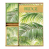 Caspari Under the Palms Large Type Bridge Gift Set - 2 Playing Card Decks & 2 Score Pads GS126J