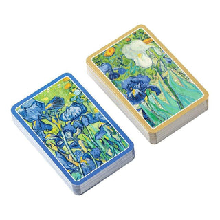Caspari Van Gogh Irises Large Type Bridge Gift Set - 2 Playing Card Decks & 2 Score Pads GS131J