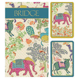 Caspari Le Jardin De Mysore Large Type Bridge Gift Set - 2 Playing Card Decks & 2 Score Pads GS140J
