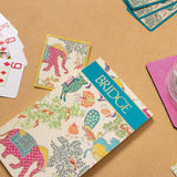 Caspari Le Jardin De Mysore Large Type Bridge Gift Set - 2 Playing Card Decks & 2 Score Pads GS140J