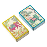Caspari Le Jardin De Mysore Large Type Bridge Gift Set - 2 Playing Card Decks & 2 Score Pads GS140J