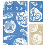 Caspari Shells Bridge Gift Set - 2 Playing Card Decks & 2 Score Pads GS142