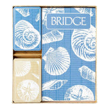Caspari Shells Bridge Gift Set - 2 Playing Card Decks & 2 Score Pads GS142