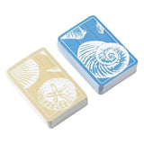Caspari Shells Bridge Gift Set - 2 Playing Card Decks & 2 Score Pads GS142