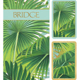 Caspari Palm Fronds Large Type Bridge Gift Set - 2 Playing Card Decks & 2 Score Pads GS144J