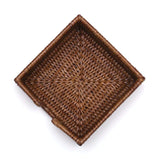 Caspari Rattan Cocktail Napkin Holder in Dark Natural - 1 Each HC01