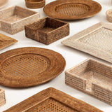 Caspari Rattan Cocktail Napkin Holder in Dark Natural - 1 Each HC01