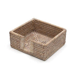 Caspari Rattan Cocktail Napkin Holder in White Natural - 1 Each HC01W