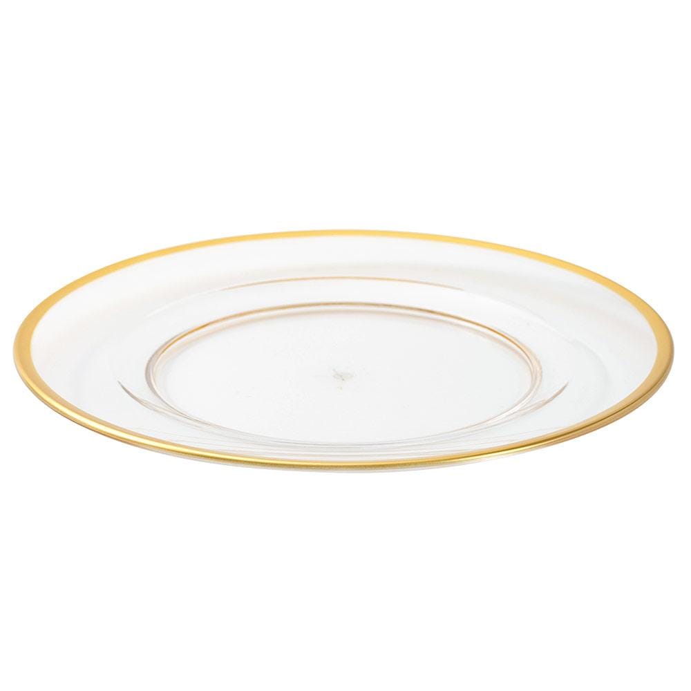 Clear Acrylic Clear Gold Rim Charger Plate Set Of Clear Chargers