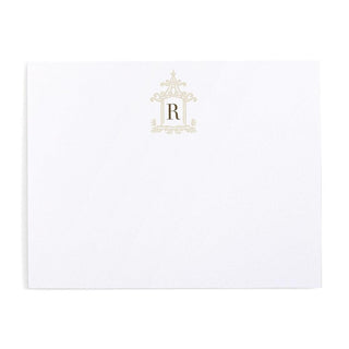 Personalization by Caspari Pagoda Toile Personalized Single Initial Correspondence Cards HGC556BEIGE_CARD