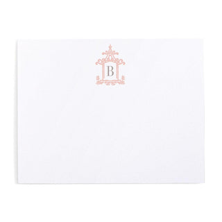 Personalization by Caspari Pagoda Toile Personalized Single Initial Correspondence Cards HGC556BLUSH_CARD