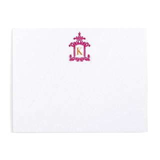Personalization by Caspari Pagoda Toile Personalized Single Initial Correspondence Cards HGC556FUCHSIA_CARD